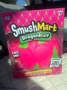 Viral Five Below SmushMart Dragonfruit Squishy Toy - Bright Pink & Green